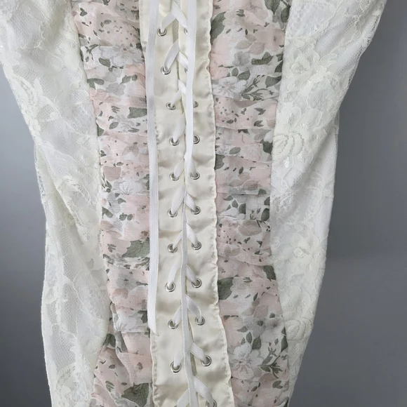 🌸 Jane Norman Lace Floral Corset Top | UK 16 / EU 42 Y2k Cottage - Picture 4 of 13